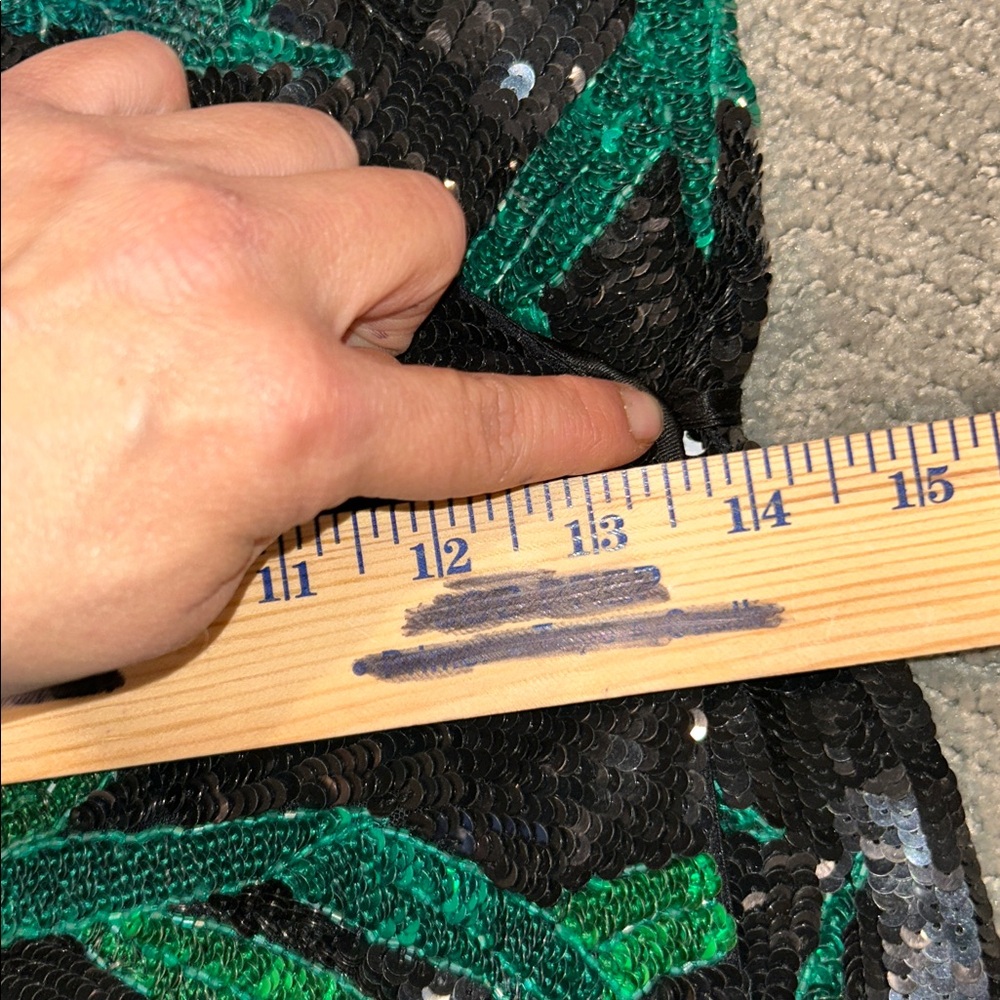 ATTICO Elegant‎ Sequin Wrap Dress Black and Green, Long Sleeve Maxi Dress Size40 - Picture 12 of 17